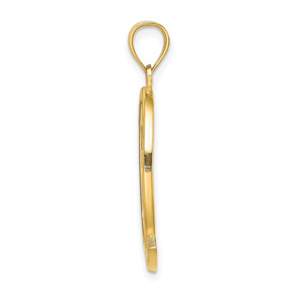 14k Yellow Gold Travel ST. MARTIN with Dolphin Sunset Necklace Charm Pendant - Picture 2 of 4